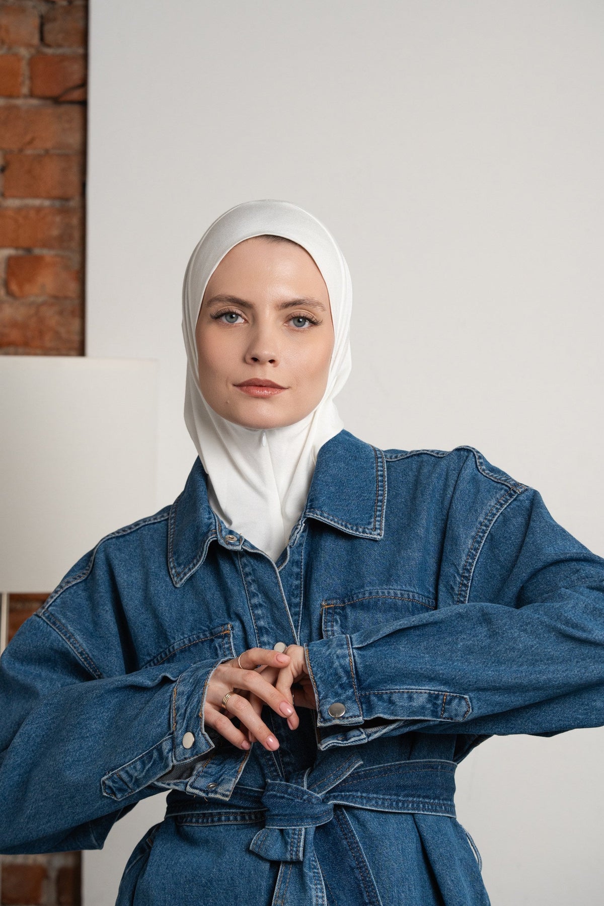 Zip hijab - warm white