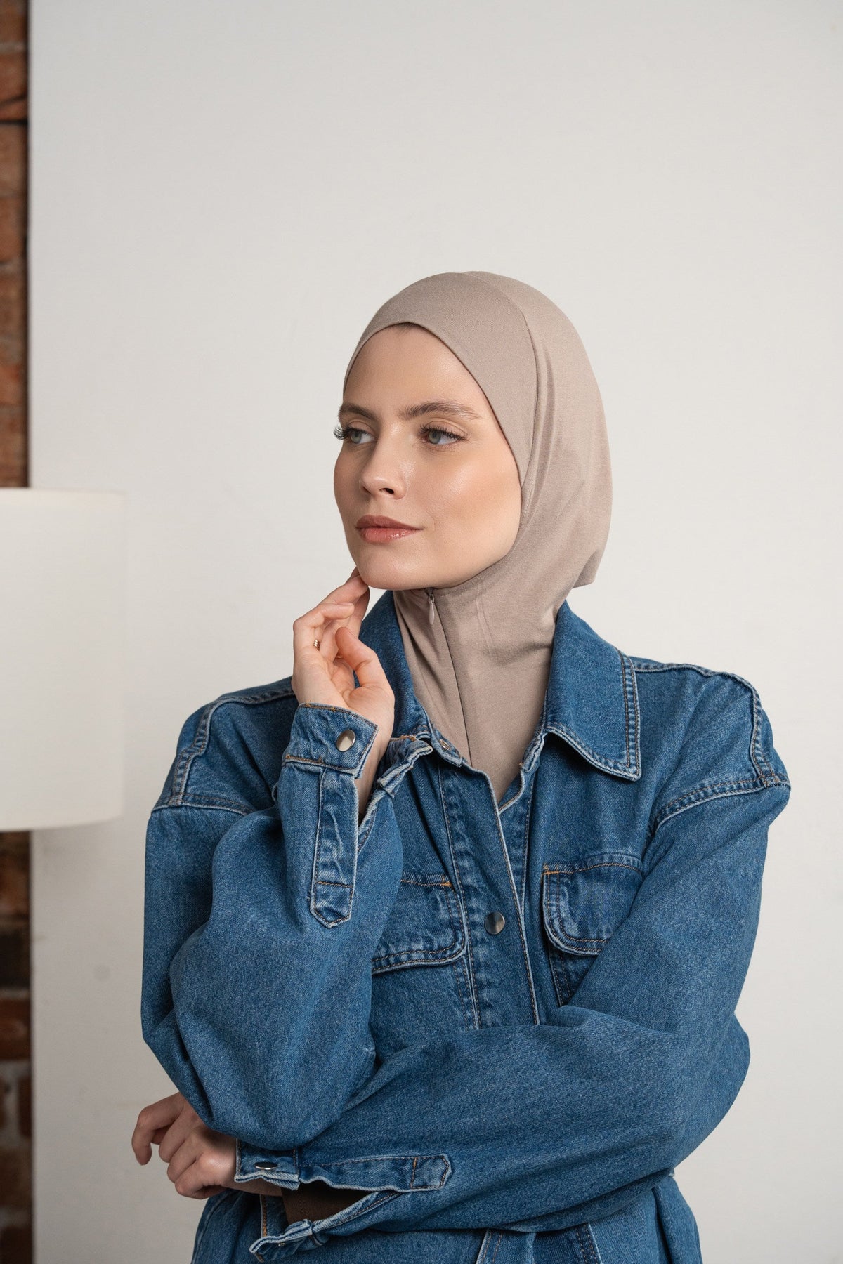 Zip hijab - taupe