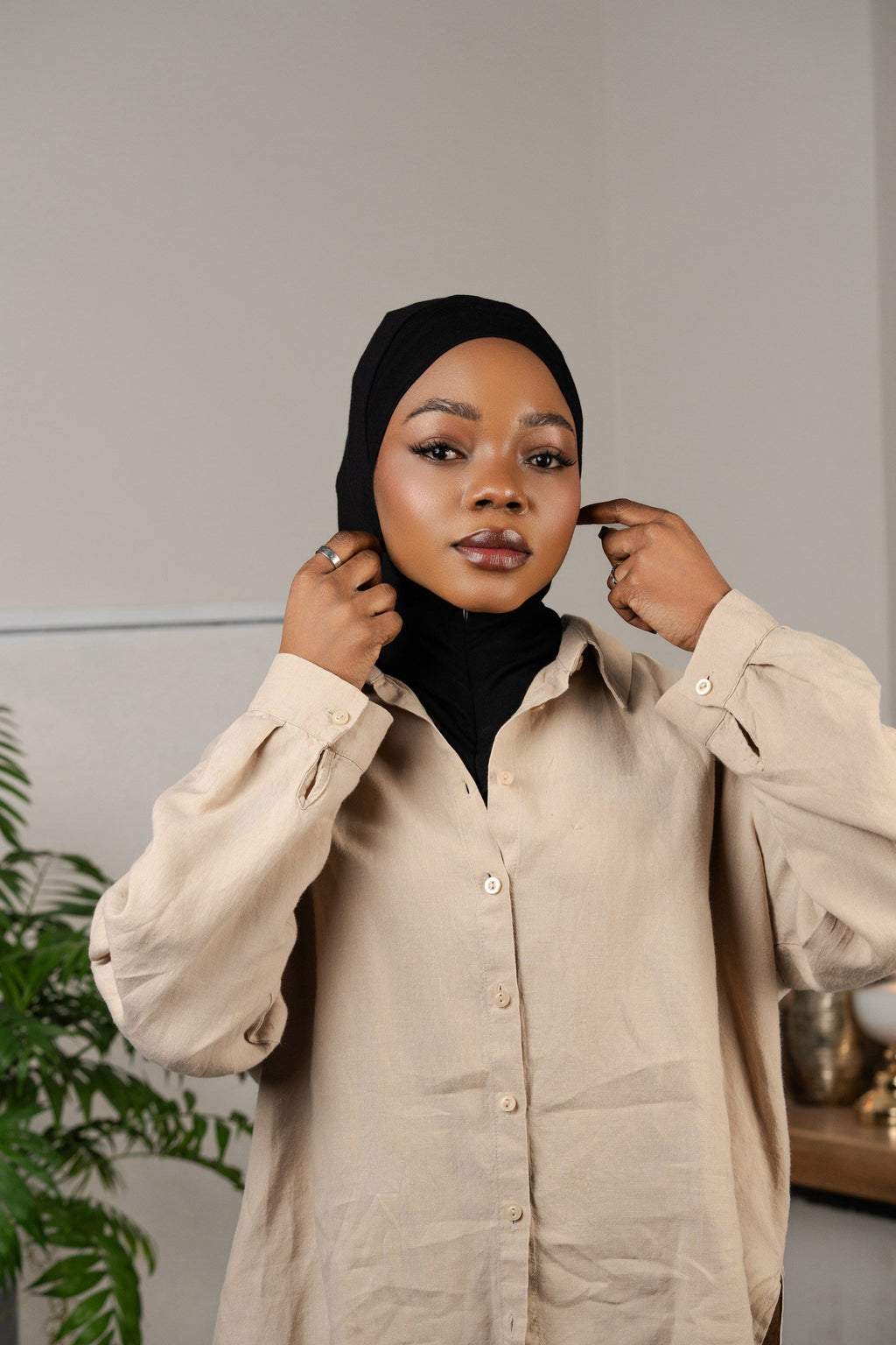 Zip hijab - black