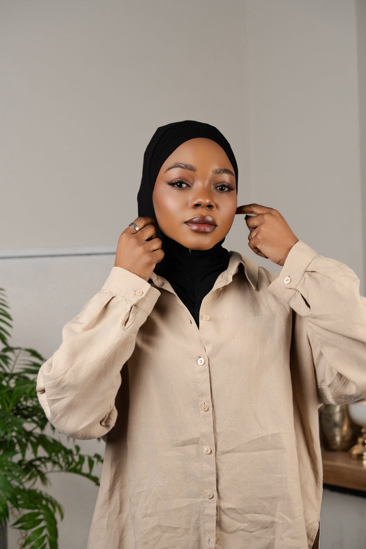 Zip hijab - black