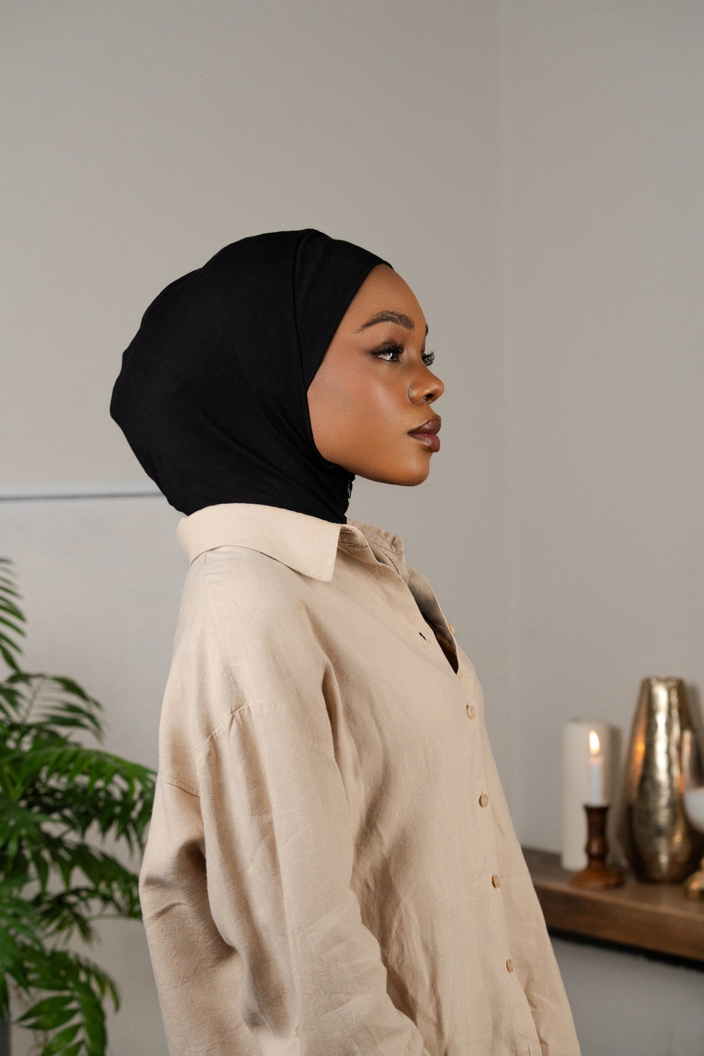 Zip hijab - black