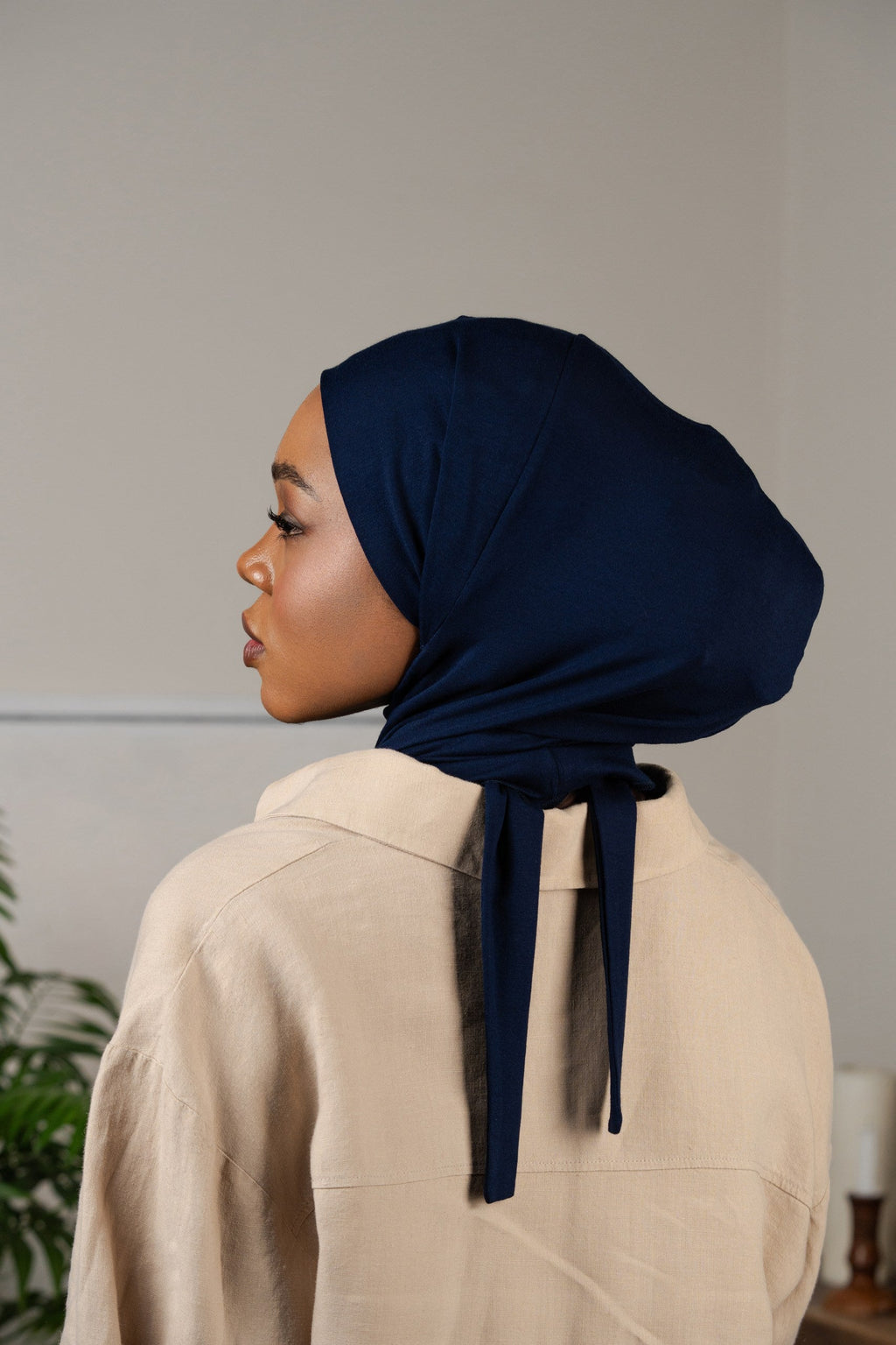 3in1 practical hijab - navy blue