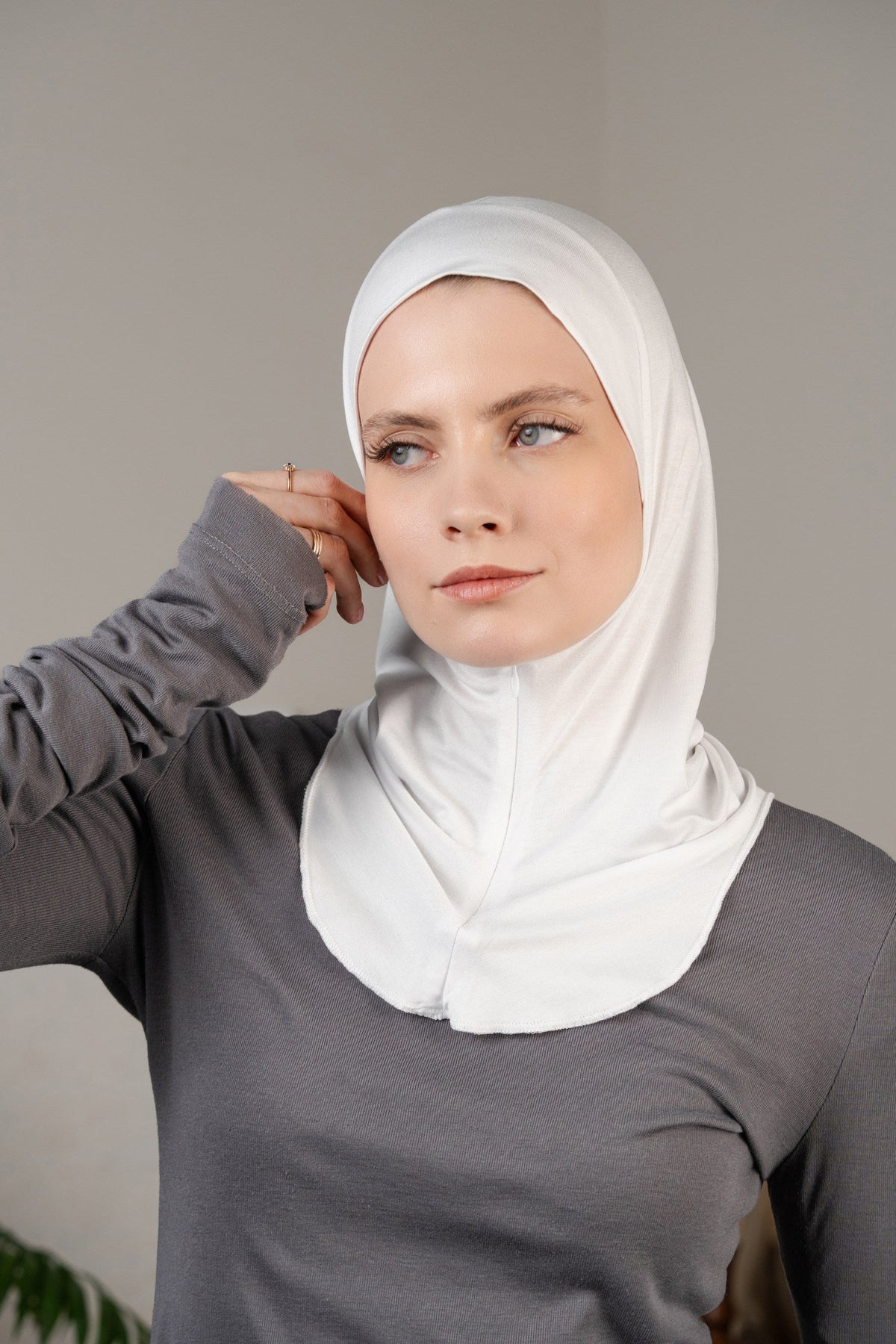 Zip hijab - cool white