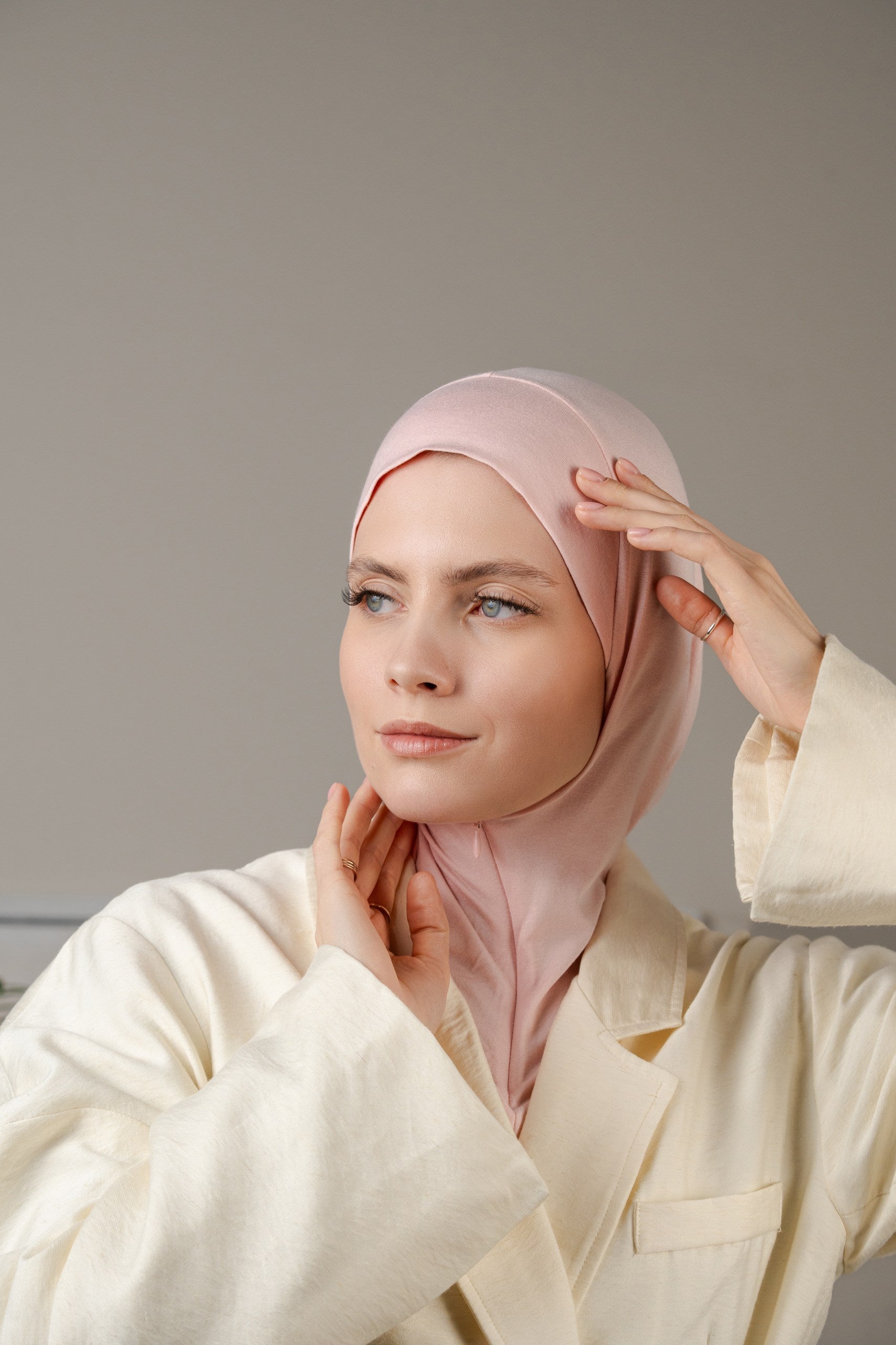 Zip hijab - lightrose