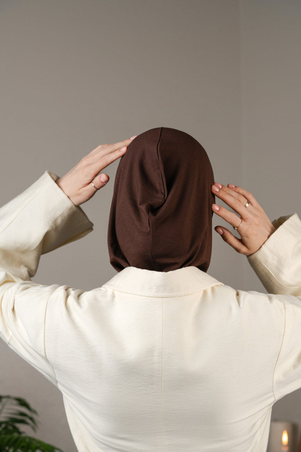 Zip hijab - darkbrown