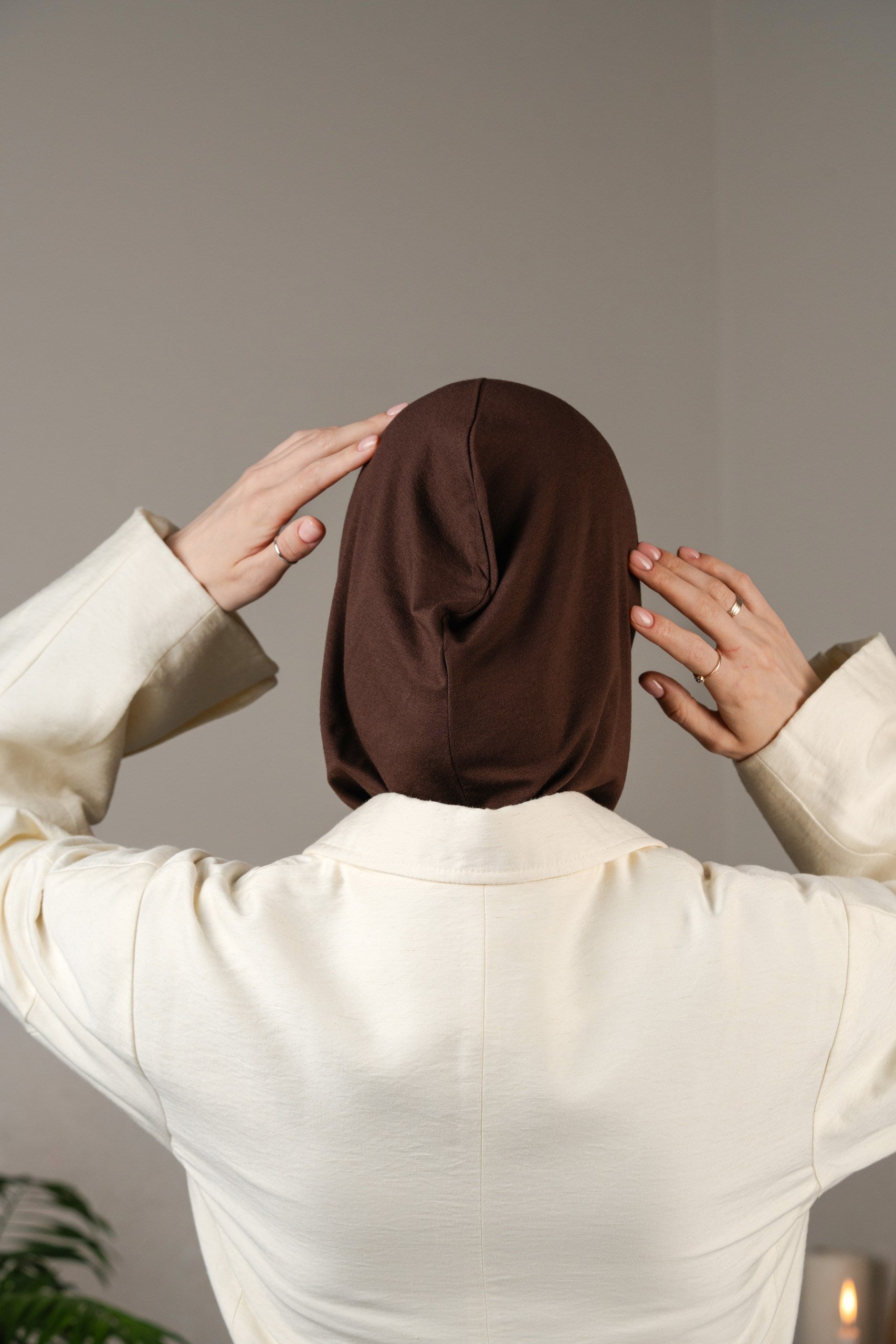 Zip hijab - darkbrown