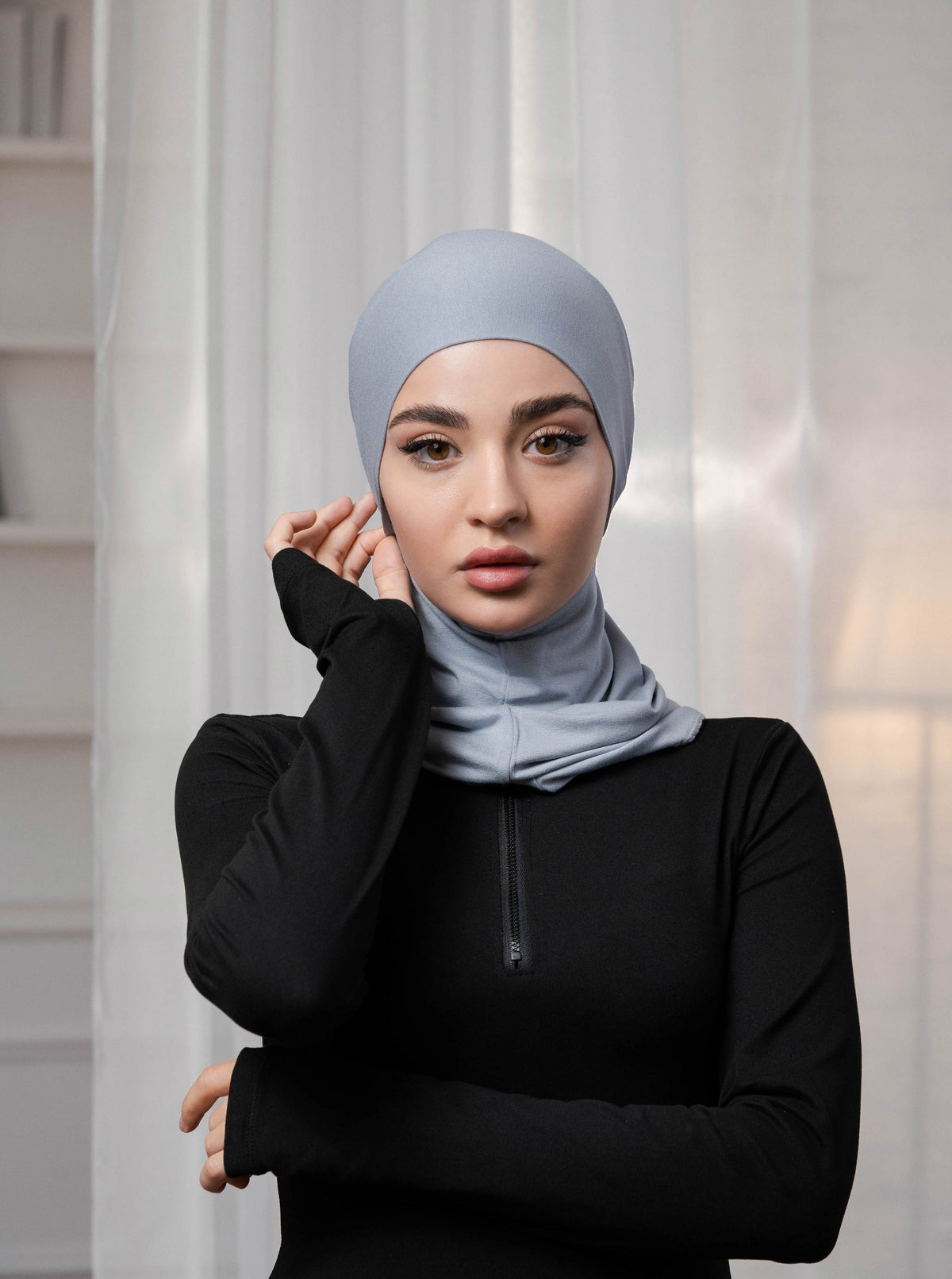 3in1 practical hijab - lightgrey