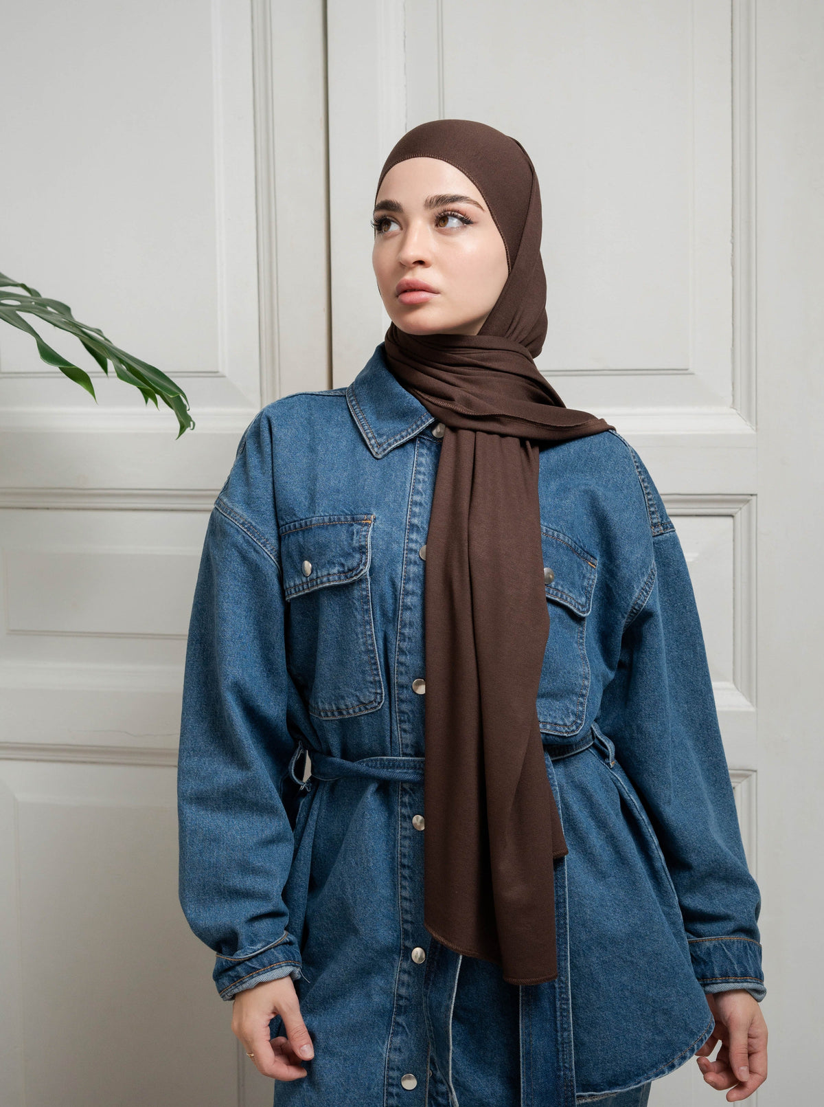 Ultra-soft Jersey Hijab - darkbrown