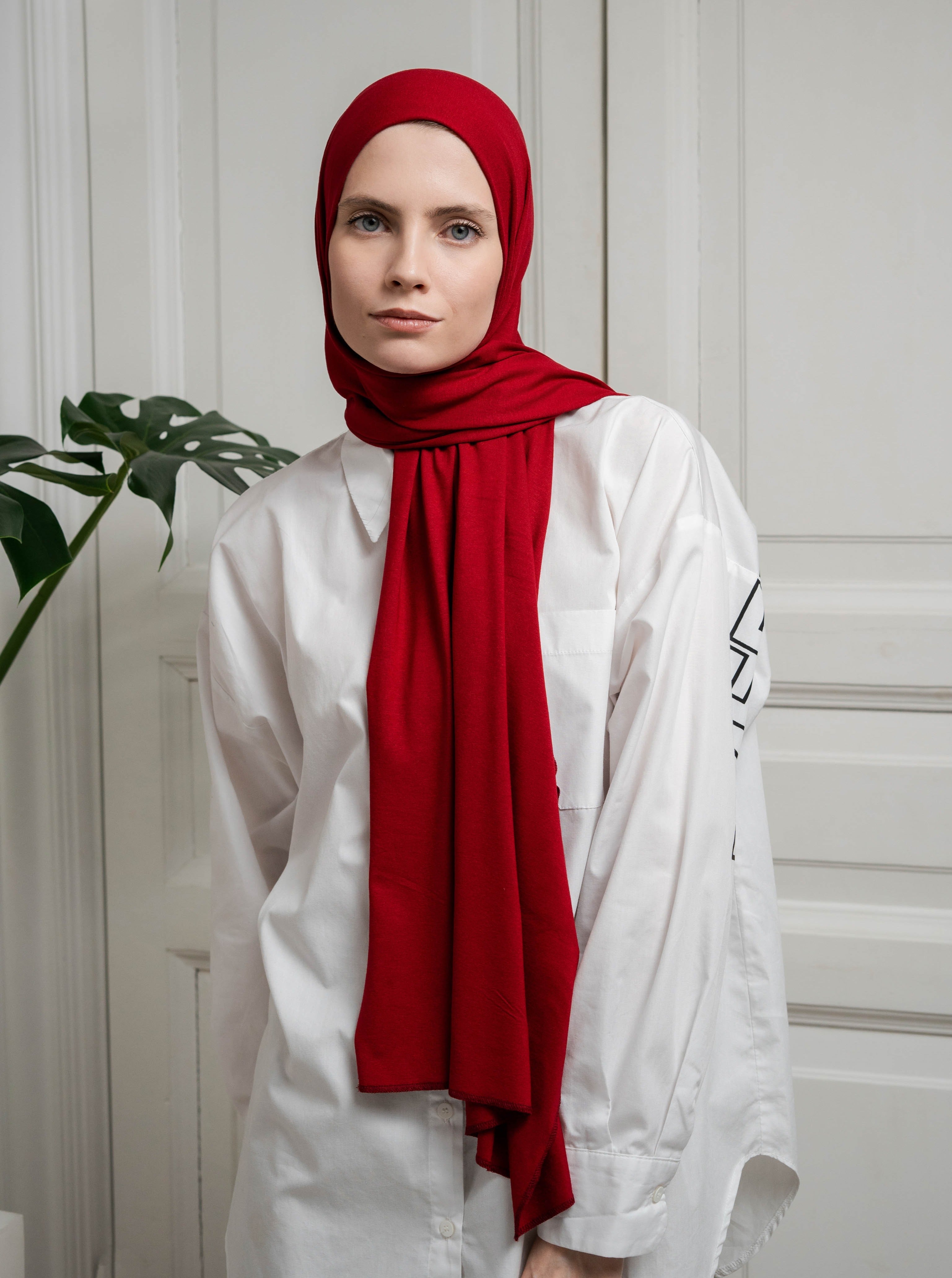 Ultra-soft Jersey Hijab - red