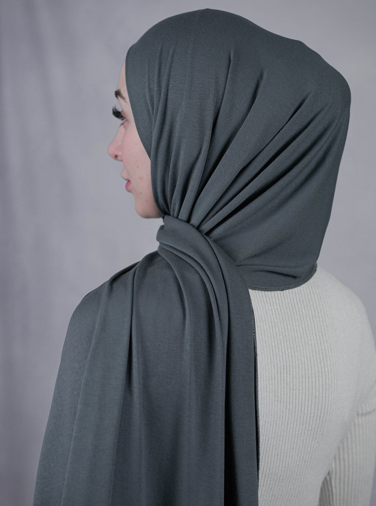 Ultra-soft Jersey Hijab - bluegrey