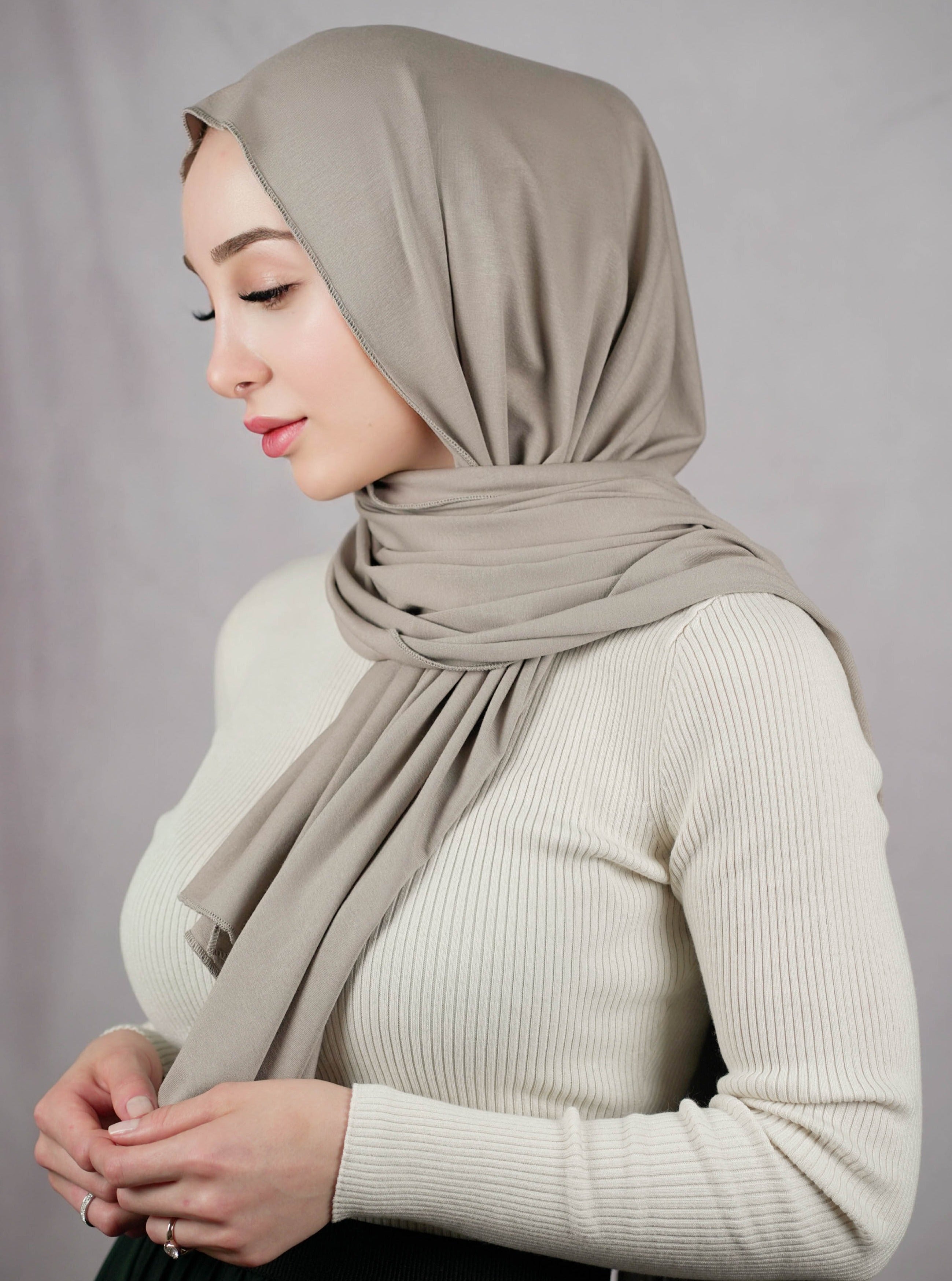Ultra-soft Jersey Hijab - taupe