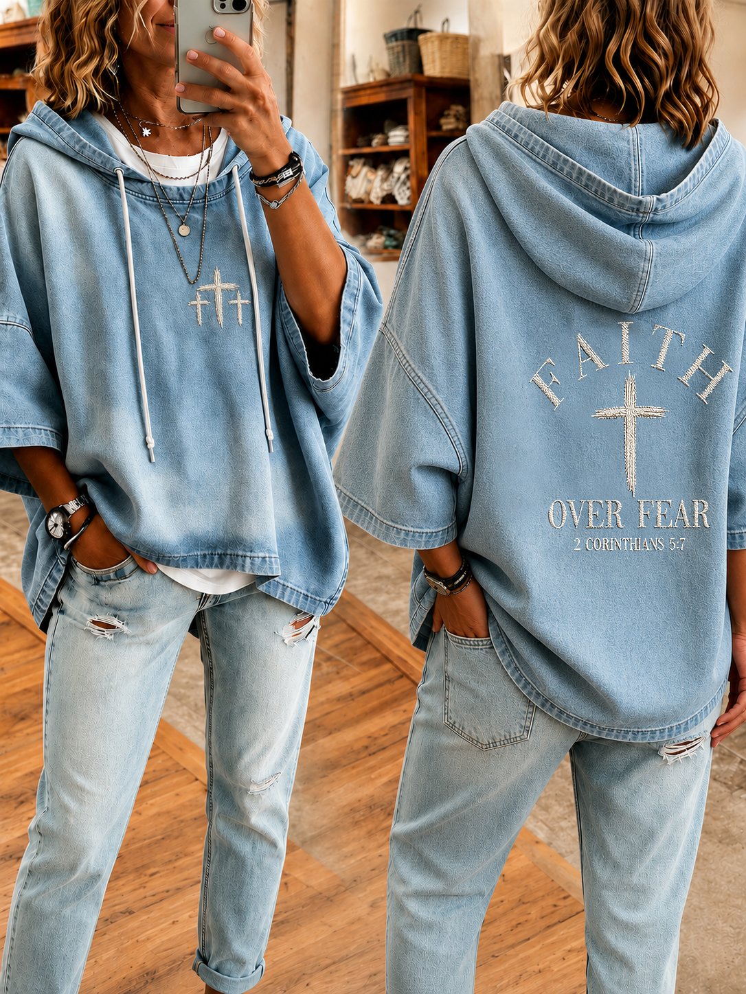 Women's  "Faith" Print Casual Top