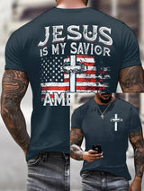 Men'S Casual Faith Jesus Is My Savior Short-Sleeved T-Shirt