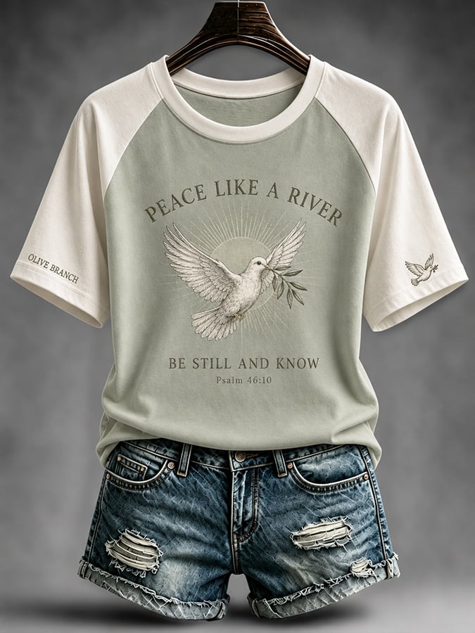 Women'S Casual Short-Sleeve T-Shirt With "Faith" Print