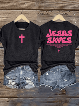 Women's  4:12-JESUS SAVES  Print  T-Shirt