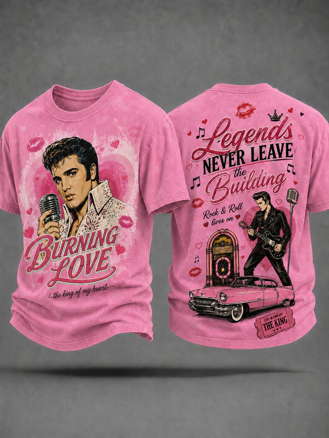 Women's Vintage 1950s Rockabilly King Printed T-shirt