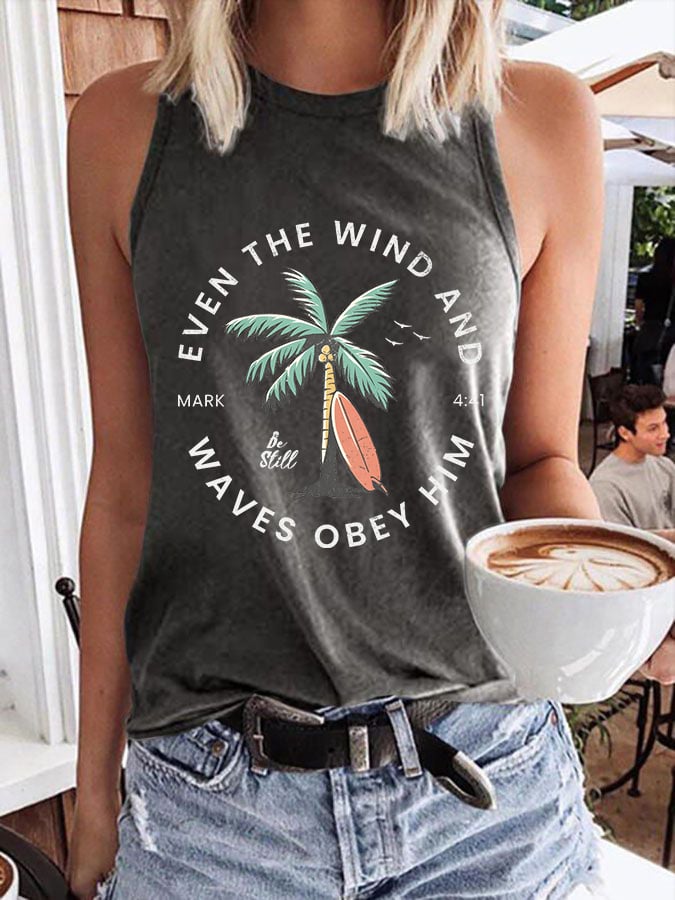Women'S Casual Christian Scripture Print Tank Top