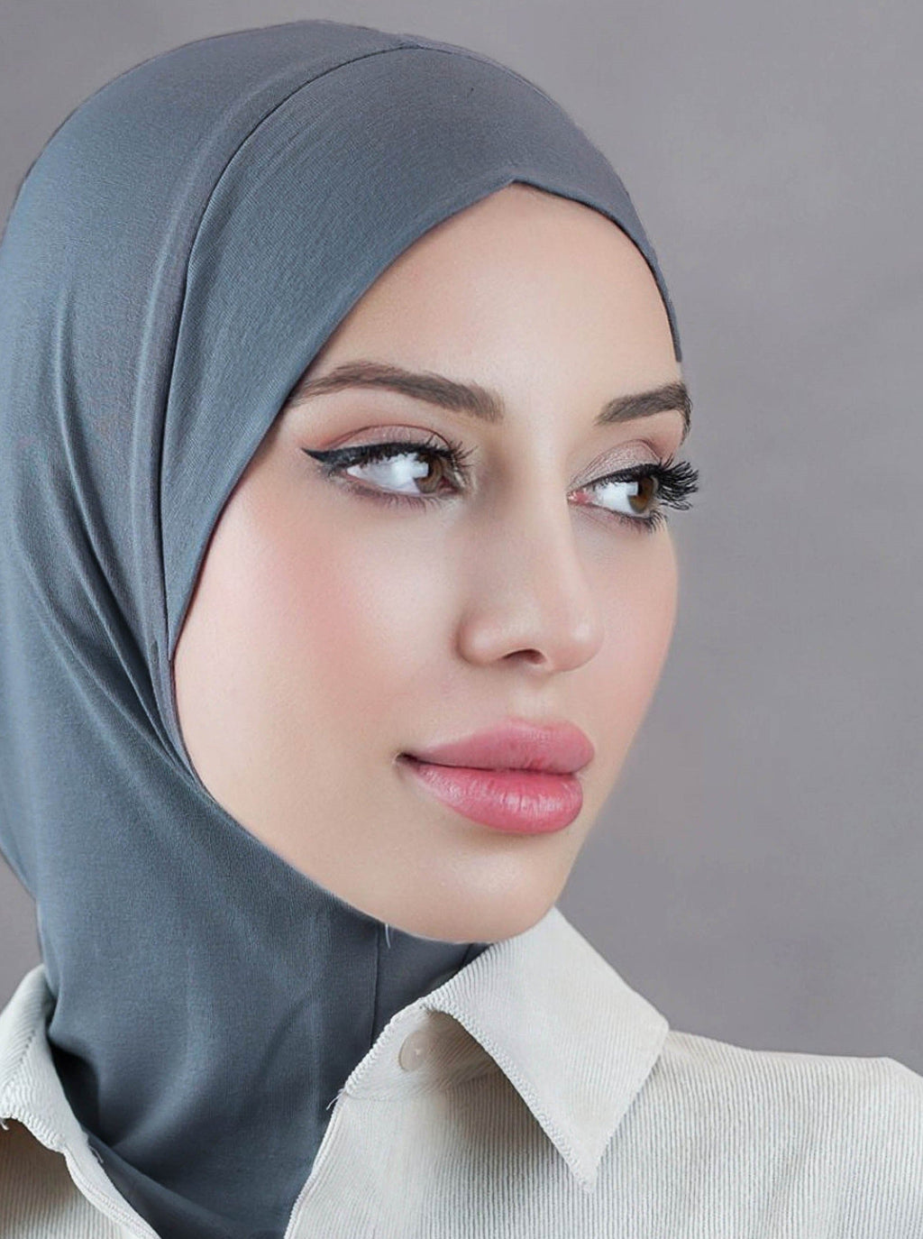 Zip hijab - bluegrey