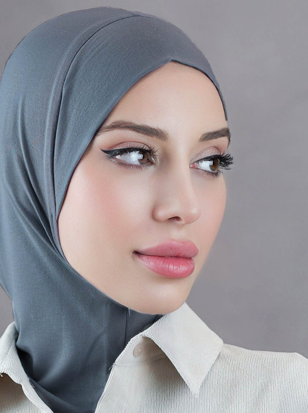 Zip hijab - bluegrey