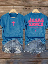 Women's  4:12-JESUS SAVES  Print  T-Shirt