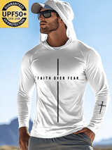 Men's Faith Outdoor Sun Protection Breathable Cool Hooded Sun Protection Long Sleeve Top