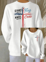 Women's faith Print Casual Hooded Sweatshirt