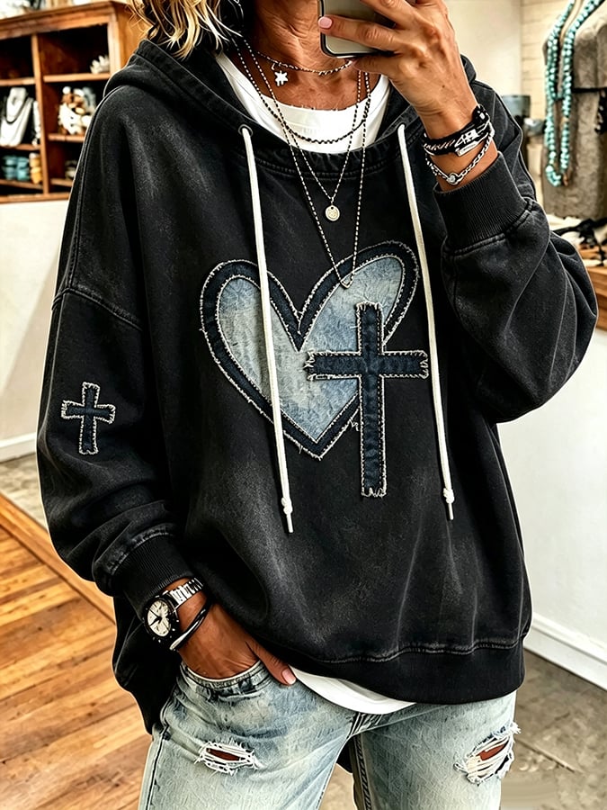 Women's  Faith  Pattern Hoodie