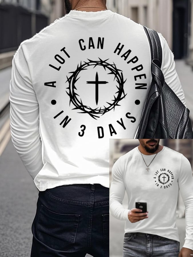 Men's Raven's A Lot Can Happen In 3 Days  Printed Long Sleeve Top