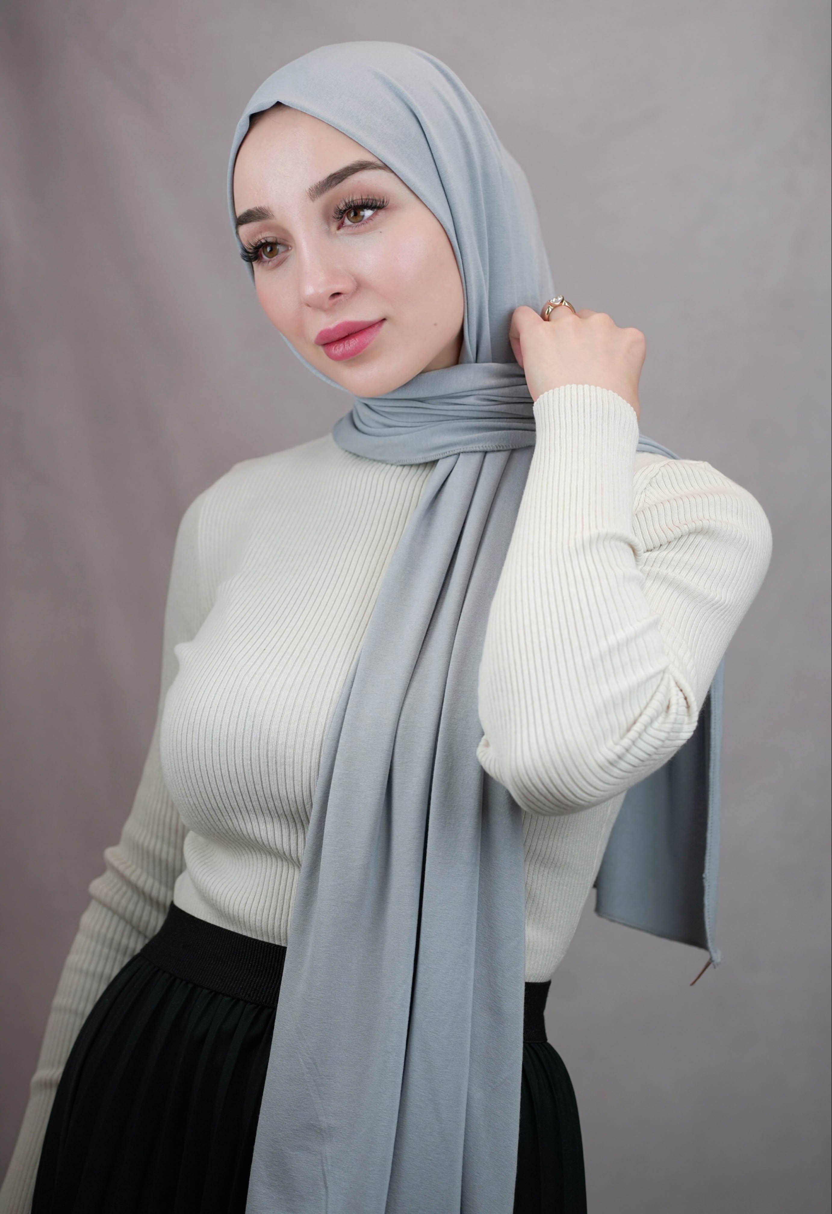 Ultra-soft Jersey Hijab - lightgrey