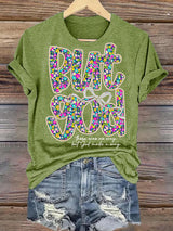 Women's  bnt god Print Round Neck T-shirt