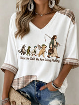 Women's Faith Print V-Neck Top