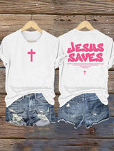 Women's  4:12-JESUS SAVES  Print  T-Shirt