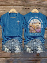 Women's  God Turns Broken Pieces Into Masterpieces Christian Tops Comfort Colors T-Shirt