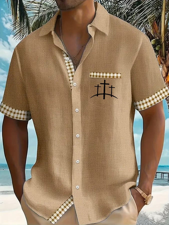 Men's Faith Cross Printed Casual Shirt