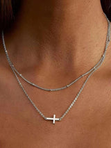 Women's  Double Vintage Fashion Alloy Cross Necklace