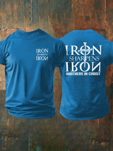 Men's Iron Sharpen Iron Printed Christian T-shirt