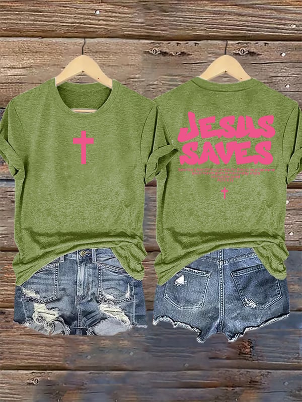 Women's  4:12-JESUS SAVES  Print  T-Shirt