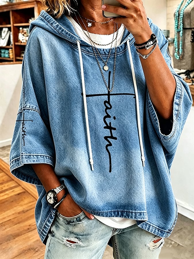 Women's  Faith Over Fear Printing  Top